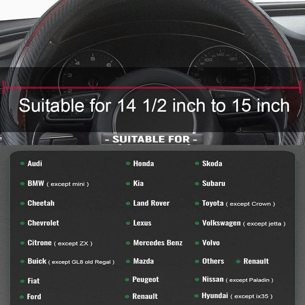 Xizopucy Wood Grain Steering Wheel Cover Red Universal Microfiber Leather, Suitable for 14 1/2-15 inch Comfortable Anti-Slip, Good Breathable and Odorless Car Steering Wheel Cover…