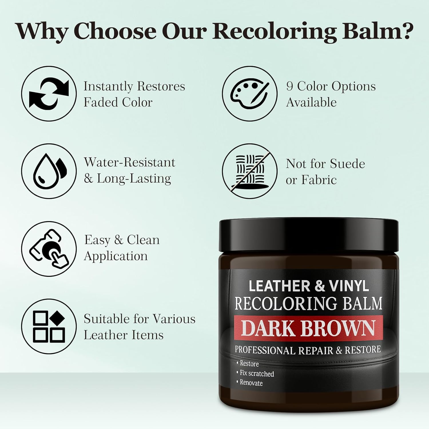 Leather Color Restorer, Leather Recoloring Balm, Scratch Remover, Leather Dye, Leather Paint, Leather Repair Kit for Furniture Couches Car Seats Shoes Bags, White