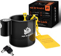 METOWARE 5th Wheel King Pin Lock with Warning Tag for 5th Wheel, RVs, Semi Trailers and Campers (Black)