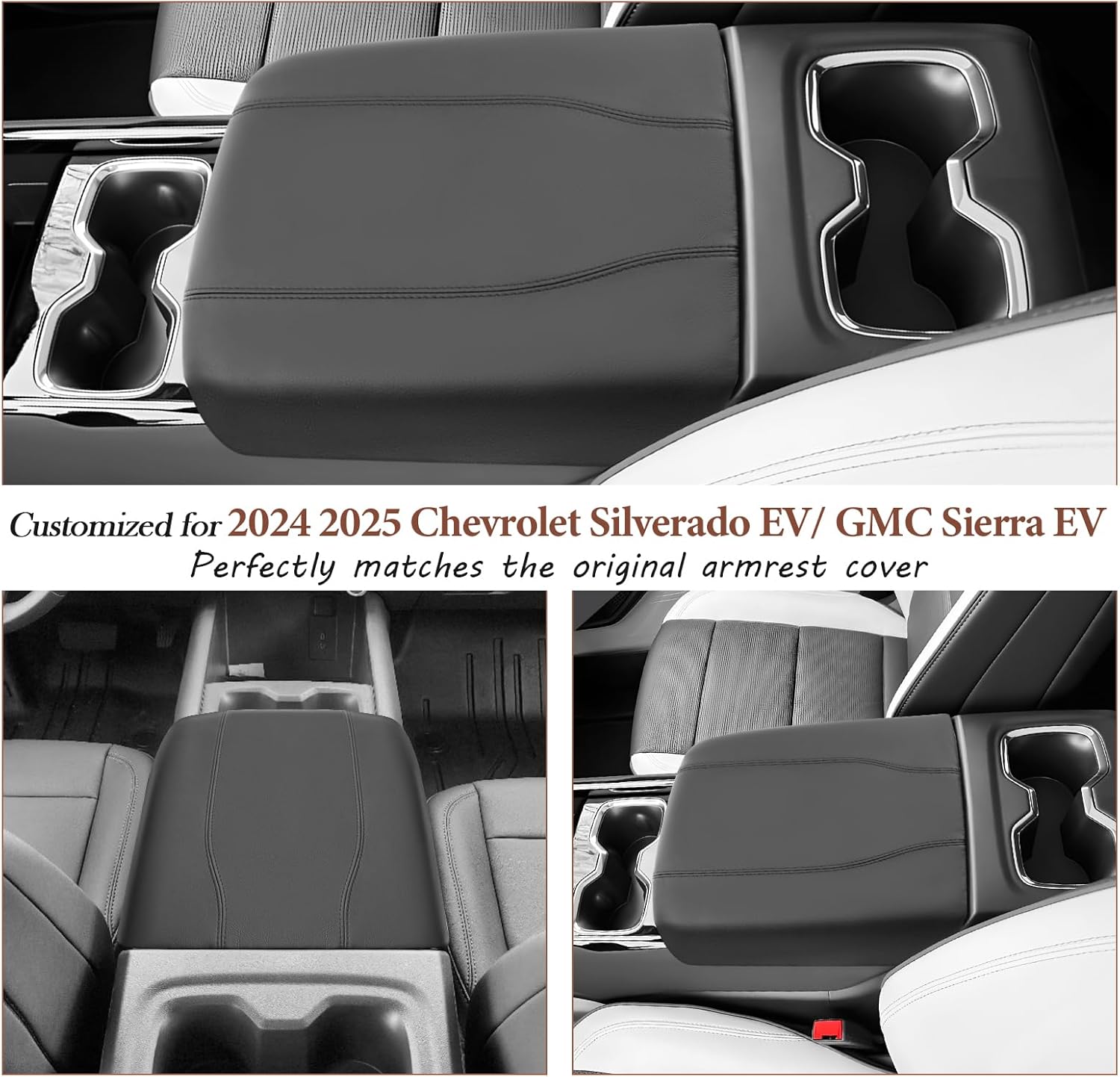 SKTU Upgrade 2024 2025 2026 Chevy Silverado EV Center Console Cover 2024-2026 Silverado EV Armrest Cover Silverado EV Console Pad 2024 2025 2026 Chevy Silverado EV Accessories Center Console Cushion
