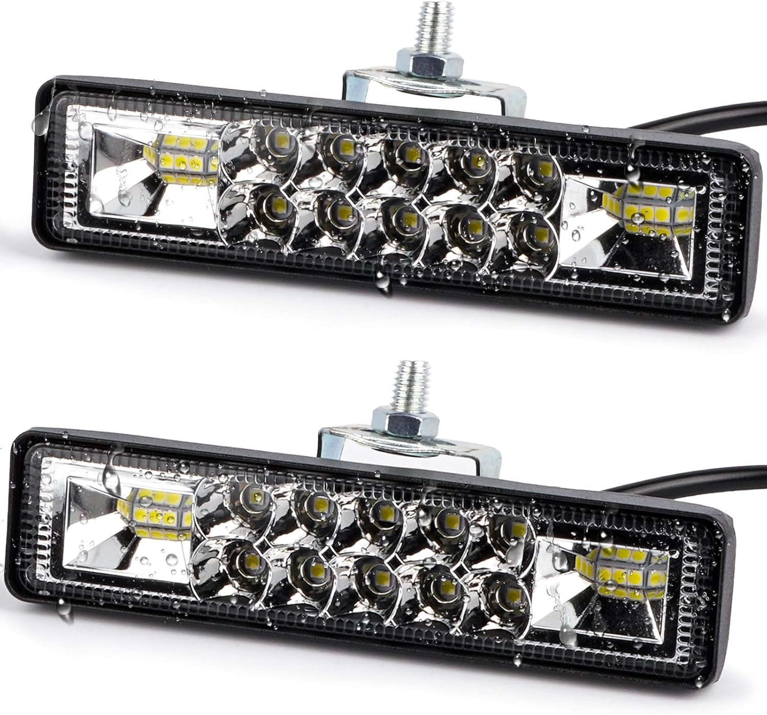 LIGBT 2PCS LED Light Bar 5.7 Inch Slim 60W Led Driving Lights Waterproof Driving Fog Light Flood Spot Beam Combo LED Work Lights for Jeep Truck Boat Car UTV ATV