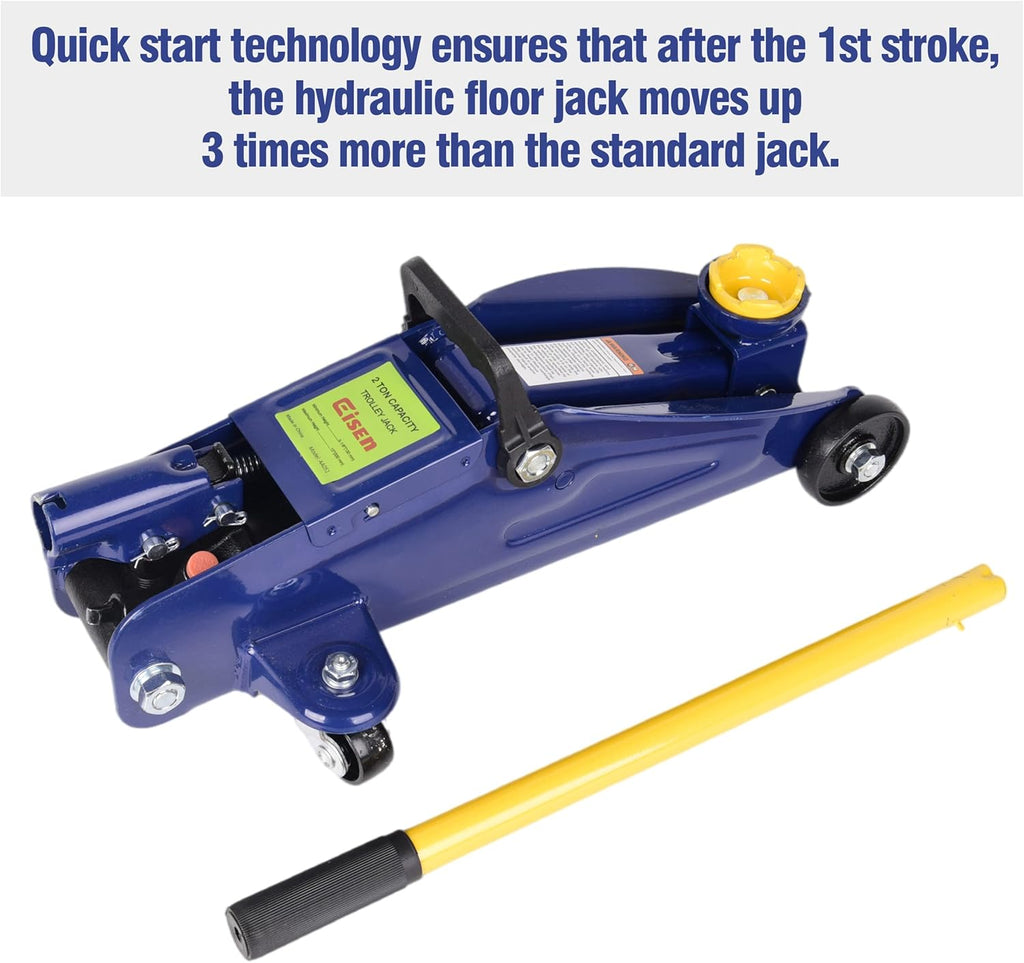Aain 2 Ton Heavy Duty Floor Jack,Hydraulic Low Profile Trolley Service Floor Jack,Blue