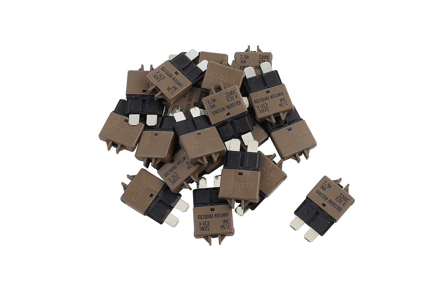 GLOSO Circuit Breakers E39 Manual (T3) Reset Low Profile ATC/ATO (7.5A - 25 Pack)