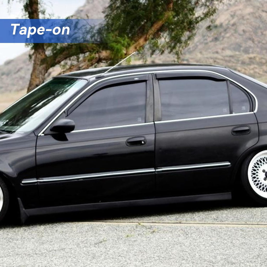 Window Visors Rain Guards Shield for 1996-2000 Honda Civic Sedan, Out-Channel Window Vent Wind Deflectors Visors Shades for 96-00 Civic