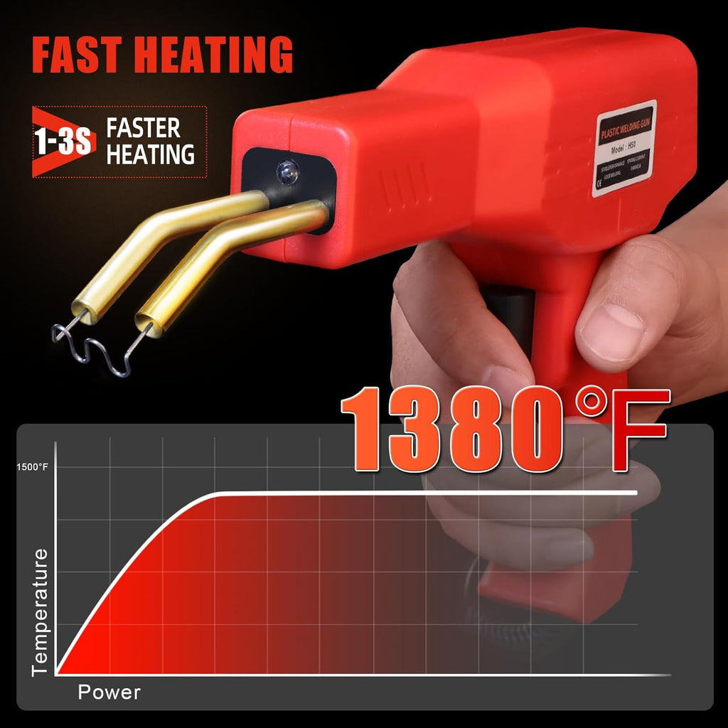 ATOLS Plastic Welder, 1000PCS Staples, Plastic Welding Kit, Hot Stapler Kit, Plastic Welder Gun Kit, Car Bumper Repair Kit, Plastic Repair Kit