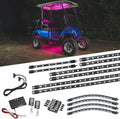 LEDGlow 12pc Million Color LED 4-Seater Golf Cart Underglow Neon Kit with Canopy, Wheel Well & Interior Lights Fits EZGO, Yamaha, Club Car, ICON, Evolution, Tomblerin, Star EV - for 12-Volt Battery