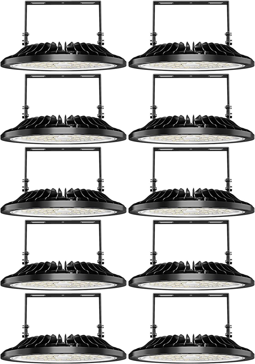 Viugreum High Bay LED Shop Lights, 200W UFO LED High Bay Light 20,000LM 120V LED High Bay Lights 5000K Daylight, Alternative to 900W MH/HPS for Garage Workshop Barn Factory Warehouse - 10 Pack