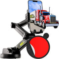 Phone Mount for Truck Phone Holder for Truck - Heavy Duty Suction Cup + Dashboard Pad, Mobile Device Holder for Dashboard Window 16.9 inch Long Arm, iPhone Samsung Compatible, Big Rig Trucker, Black