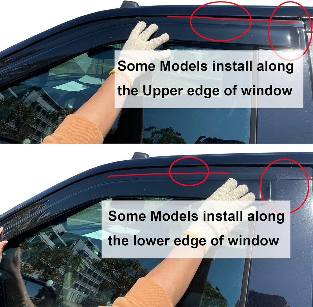 Front Window Visor Compatible with 98-04 Nissan Frontier 00-04 Xterra Rain Guards Wind Deflector Smoke 2pc 92212
