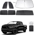 TINGLU Window Shades for Dodge RAM 1500 2019-2025 CrewCab,MegaCab Pickup,2Dr RegularCab,4Dr QuadCab Accessories Car Side Full Windows Windshield Sun Shade Camping Sun UV Rays Privacy Protection 6PCS