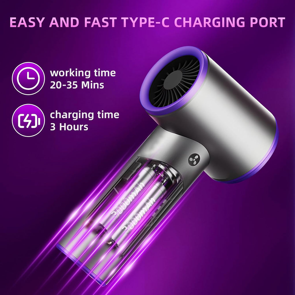 Aihoye Car Vacuum Portable Cordless, 17000PA Mini Vacuum Cleaner with Brushless Motor, 4-in-1 Air Duster & Air Blower & Pump Hand Held Vacuum Cleaner for Car, Home, Office, Camping, Pet, Auto