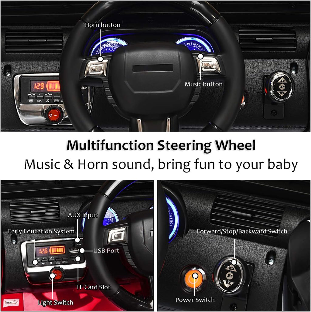 Costzon Ride On Car, 12V Battery Powered Electric Ride On Truck w/Parental Remote Control, LED Lights, Double Open Doors, Safety Belt, Music, MP3 Player, Spring Suspension (Red)