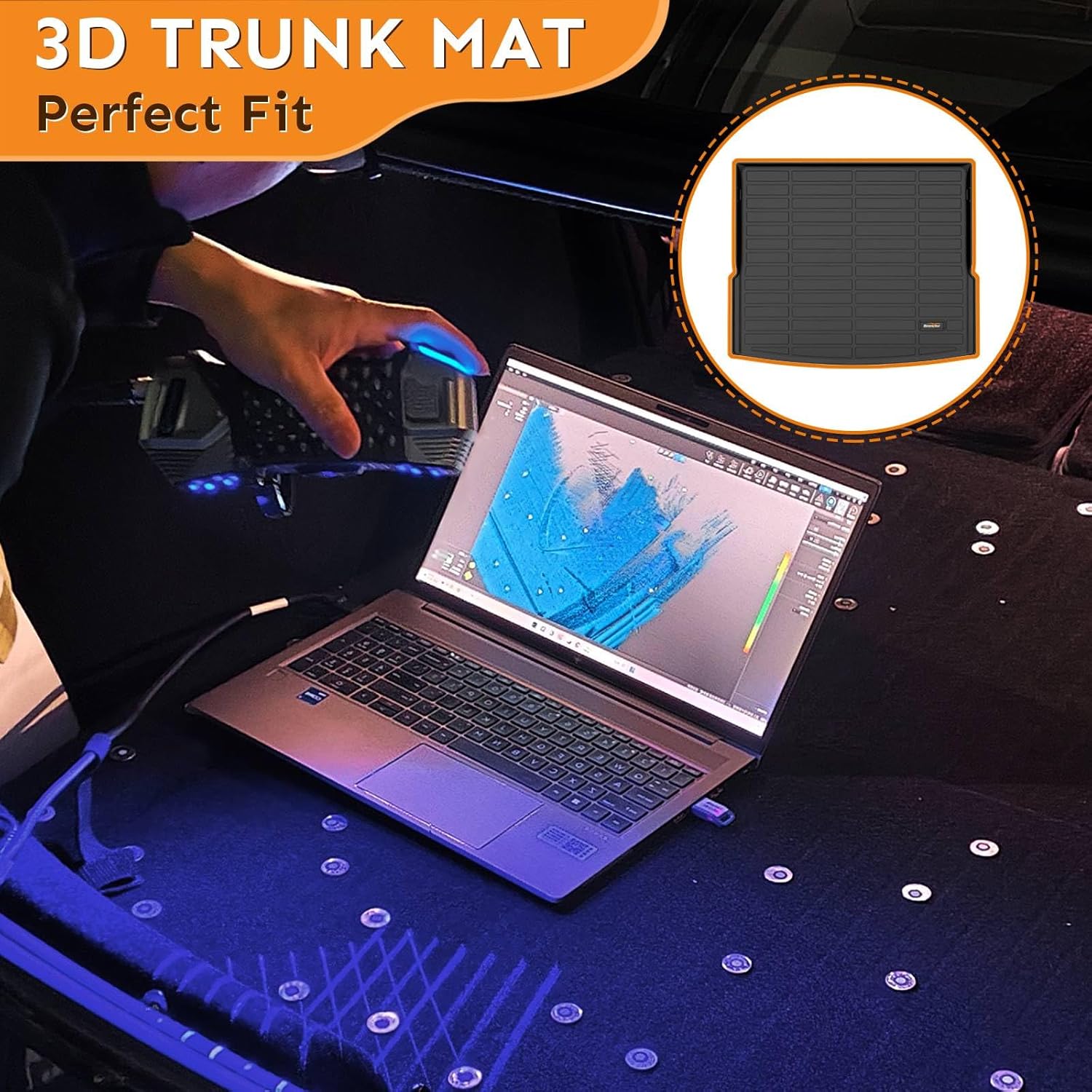 Binmotor-Floor Mats & Cargo Liner for Mazda 3 2019-2025(Only Hatchback), Heavy Duty Car Floor Mat Rubber Liners All Weather Car Mats for Mazda 3 Accessories