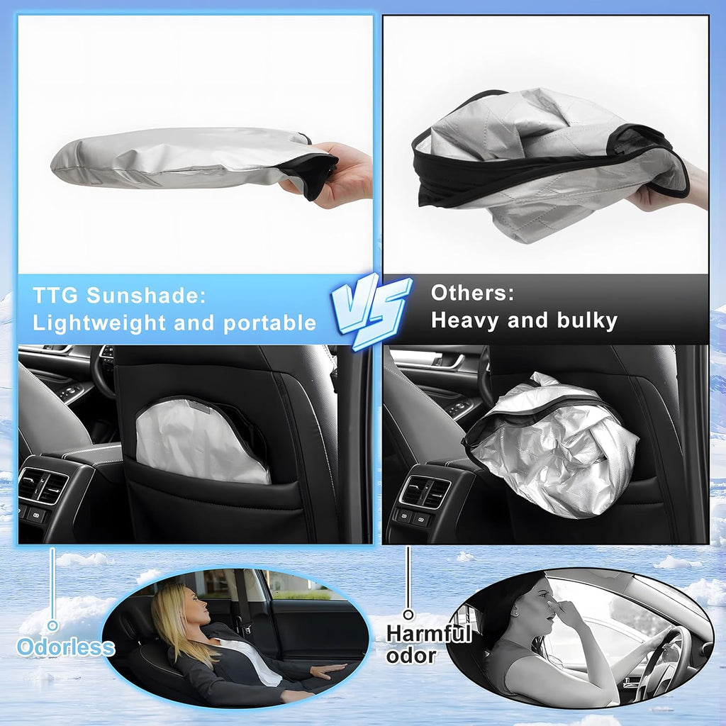 T TGBROS Windshield Sun Shade Custom Fit for 2015-2018 BMW X4 Accessories Foldable Sun Shield Reflective Polyester Sun Visor Cover Block Heat and Sun Protection