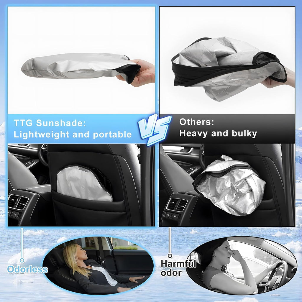 T TGBROS Windshield Sun Shade for Toyota Land Cruiser Prado 250 2024 2025 Front Window Sun Shade Foldable Sun Shield Sun Visor Cover Block Heat and Sun Protection