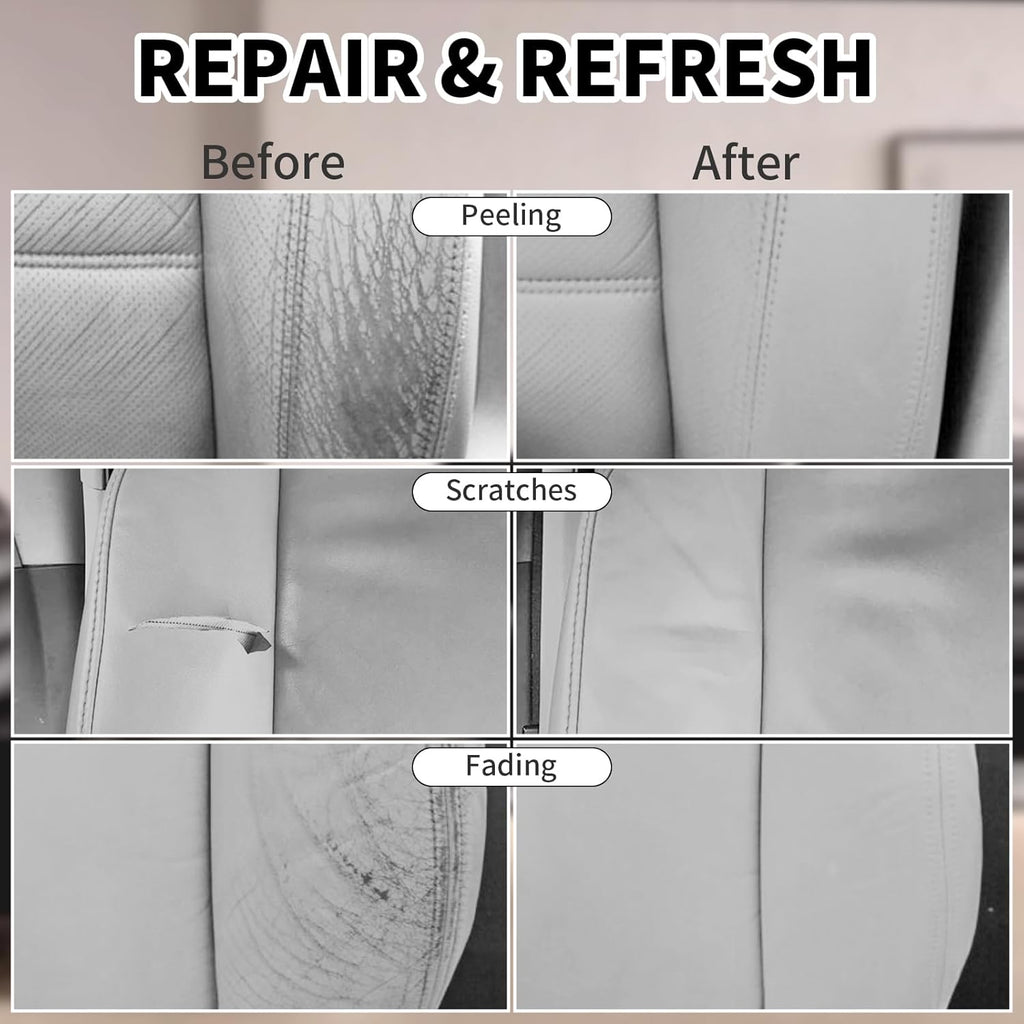 8.5oz Leather Recoloring Balm with 100ml Mink Oil,Gray Leather Repair kit for Furniture and Car Interior,Leather Couch Scratch Repair,Leather Dye Paint,Mink Oil for Leather