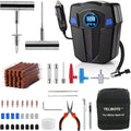 Tire Repair Kit, Tire Inflator Portable Air Compressor, Heavy Duty Flat Tire Repair Kit With 12V Air Pump For SVU, Car, Motorcycle, Truck, RV And Other Tire Repair