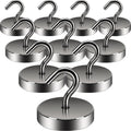 Neosmuk Magnetic Hooks, Cruise Ship Essentials, 100lb+ Heavy Duty Magnetic Hooks for Cruise Cabins, Refrigerator, Grill, Hanging, and Travel | Extra Strong Must-Haves Magnet Hook,Gunmetal Color.