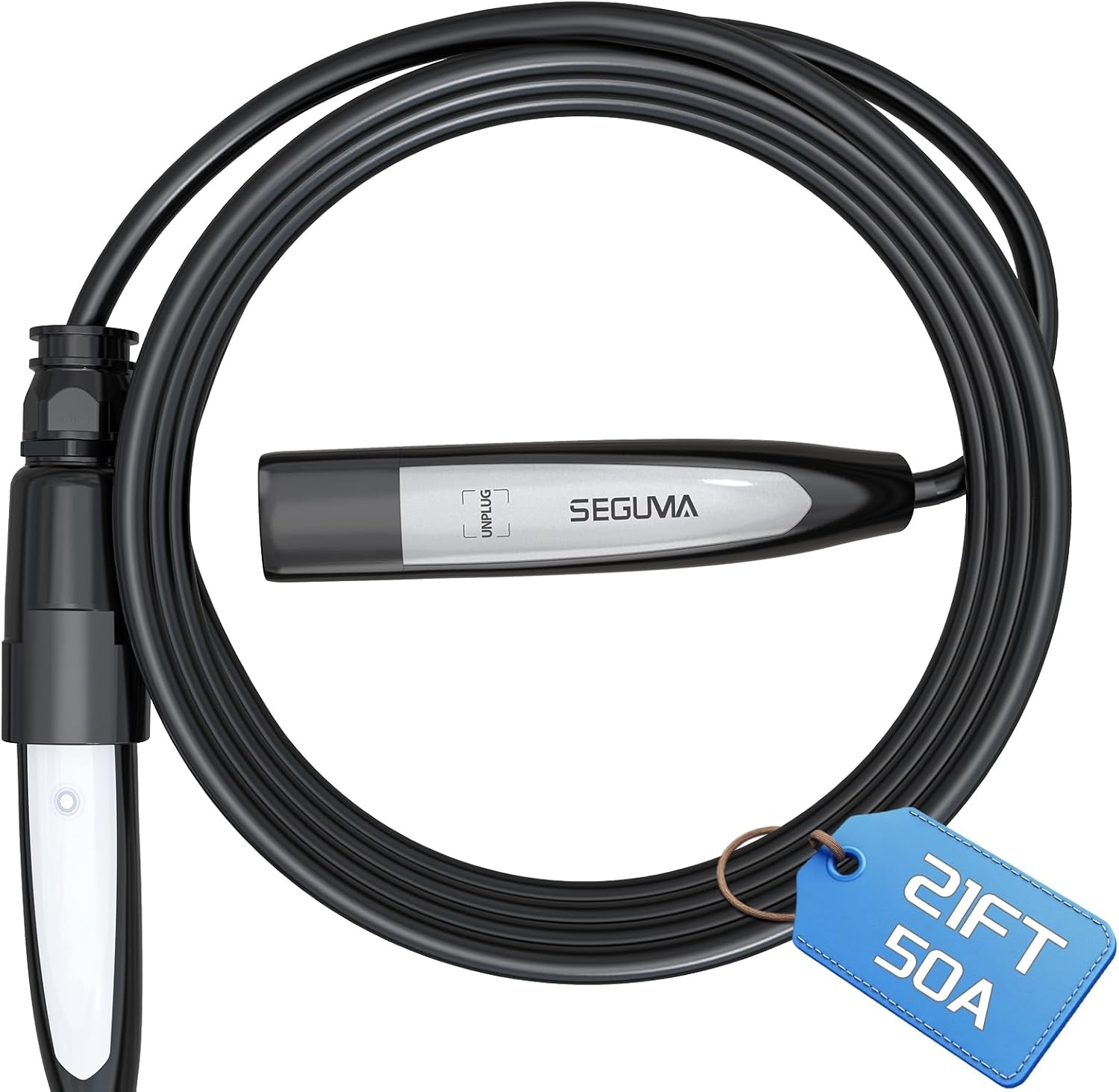 EV Charger Extension Cable for Tesla Charger, 50Amp 21ft Max 240V 12kW with NACS Plug, EV Extension Cord for Level 1/2 Tesla Mobile Charger/Wall Connector, Extension Cord for ModelY/X/3/S/Cyber-truck