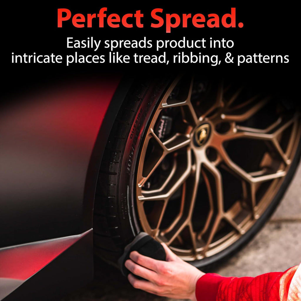 Adam's Polishes Pro Tire Hex Grip Applicator - Tire Shine Car Detailing Foam Sponge Tool | Car Cleaning Supplies After Car Wash leaner | for Vinyl Rubber & Trim Accessories | Wheel & Rim Cleaner
