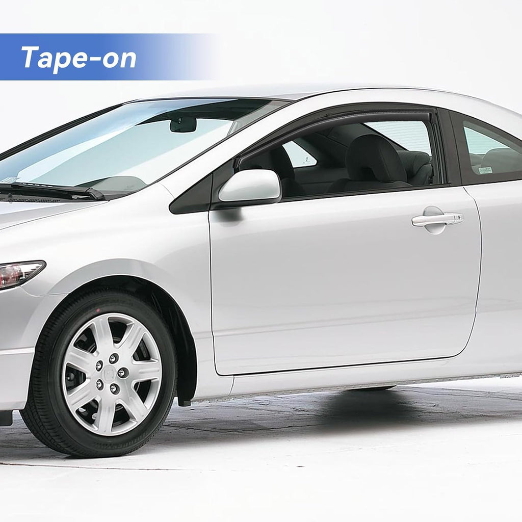 Window Visors Rain Guards for 2006-2011 Honda Civic Coupe, Out-Channel Window Vent Wind Deflectors Visors Shades for 06 07 08 09 10 11 Civic 2Door