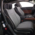 EKR Accord Car Seat Covers for Honda Accord 2023 2024 2025 LX(Rear Row W/Solid Backrest) Leather Car Seat Covers,Waterproof Car Seat Protectors,Trucks Seat Covers Full Set(Black/Gray)
