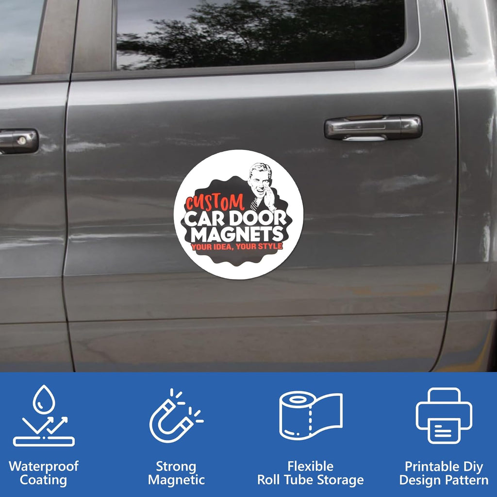Custom Car Magnet Signs for Businesses (12" Round) 2 pk - Personalized Car Magnets for Advertising and Vehicle Promotion - Advertising Magnets for Cars Door - Professionally Printed