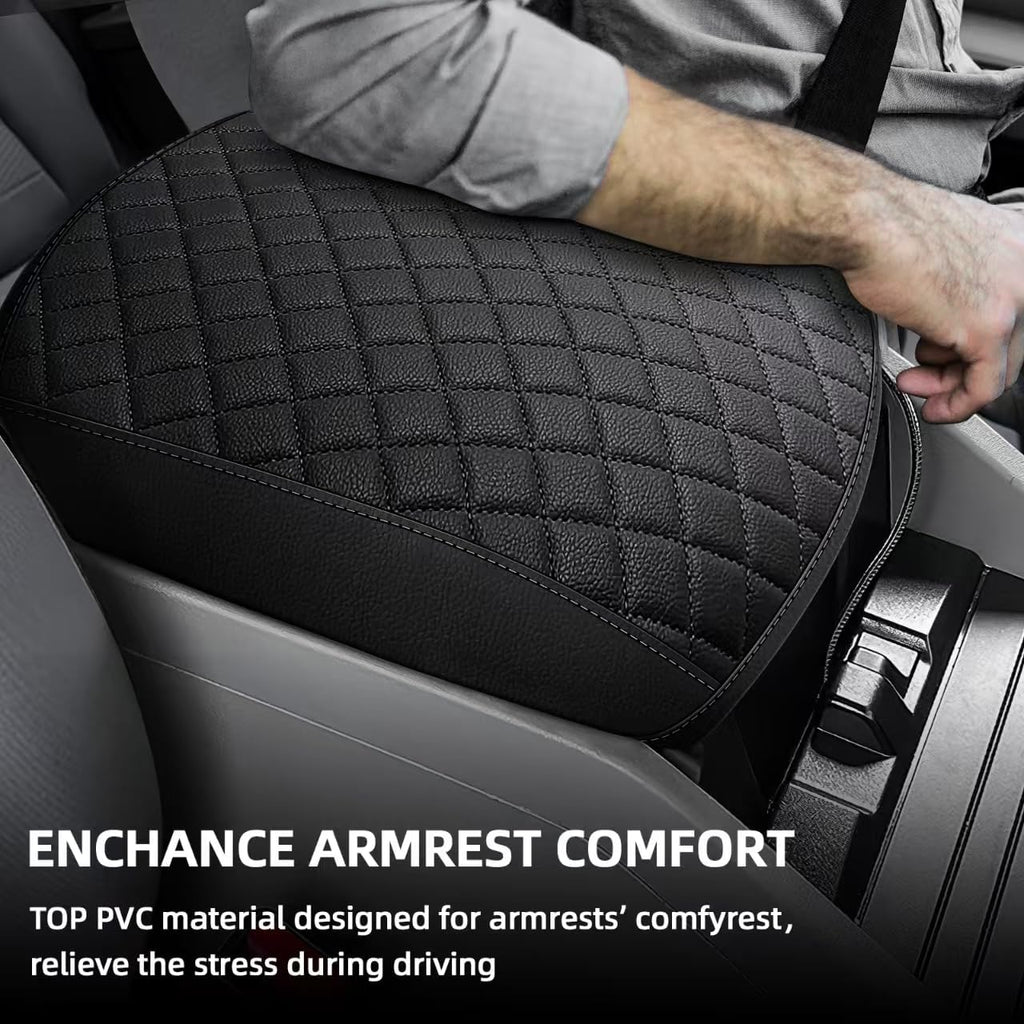 Center Console Cover Fit for 2009-2015 Pilot, Comfortable Armrest Cover Protector Customized Car Accessories, Well-Make PVC Leather Armrest lid Cover for 2009-2015 Pilot （Black）