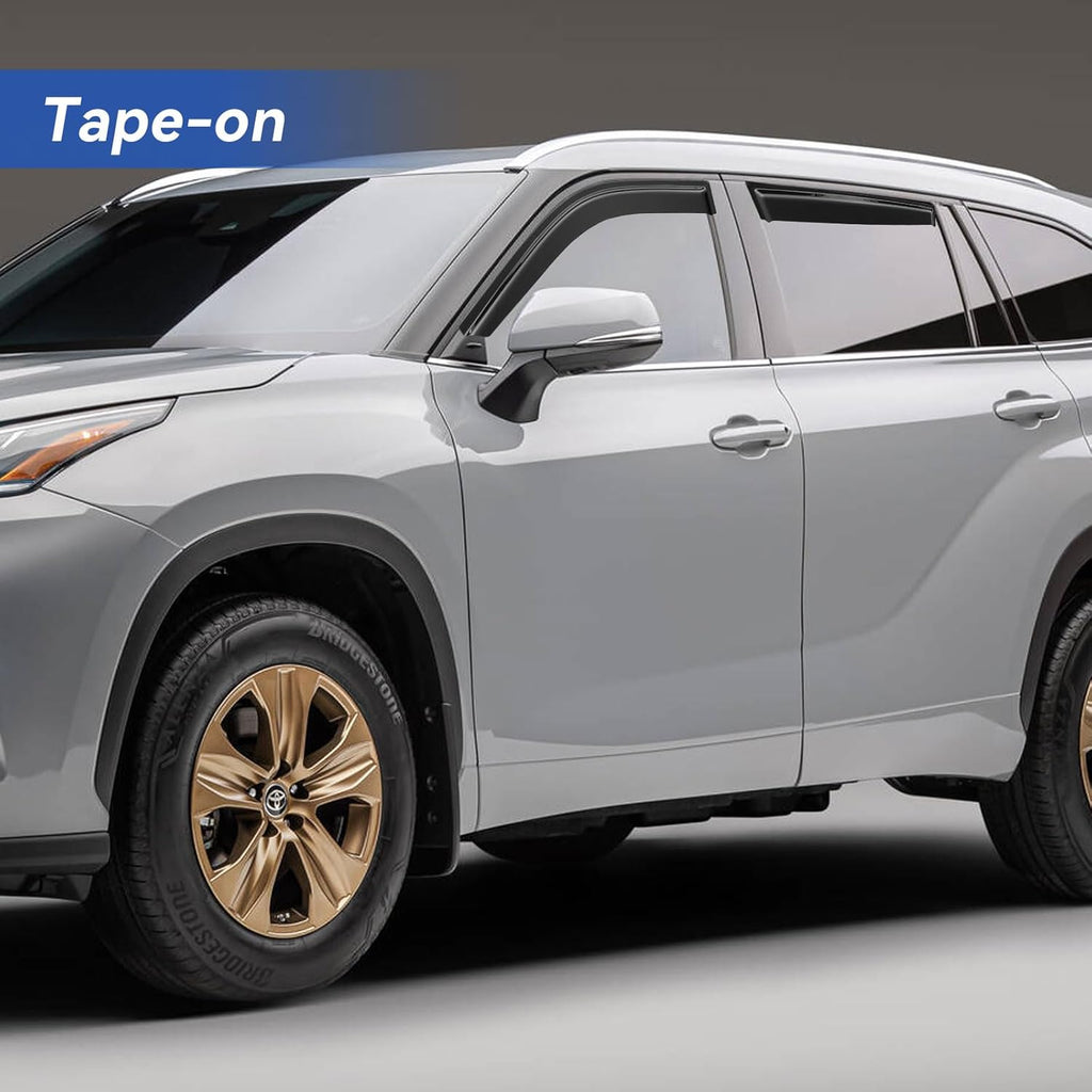 Window Visors Rain Guards for 2020-2025 Toyota Highlander, Out-Channel Window Vent Wind Deflectors Visors Shades for 20 21 22 23 24 25 Highlander