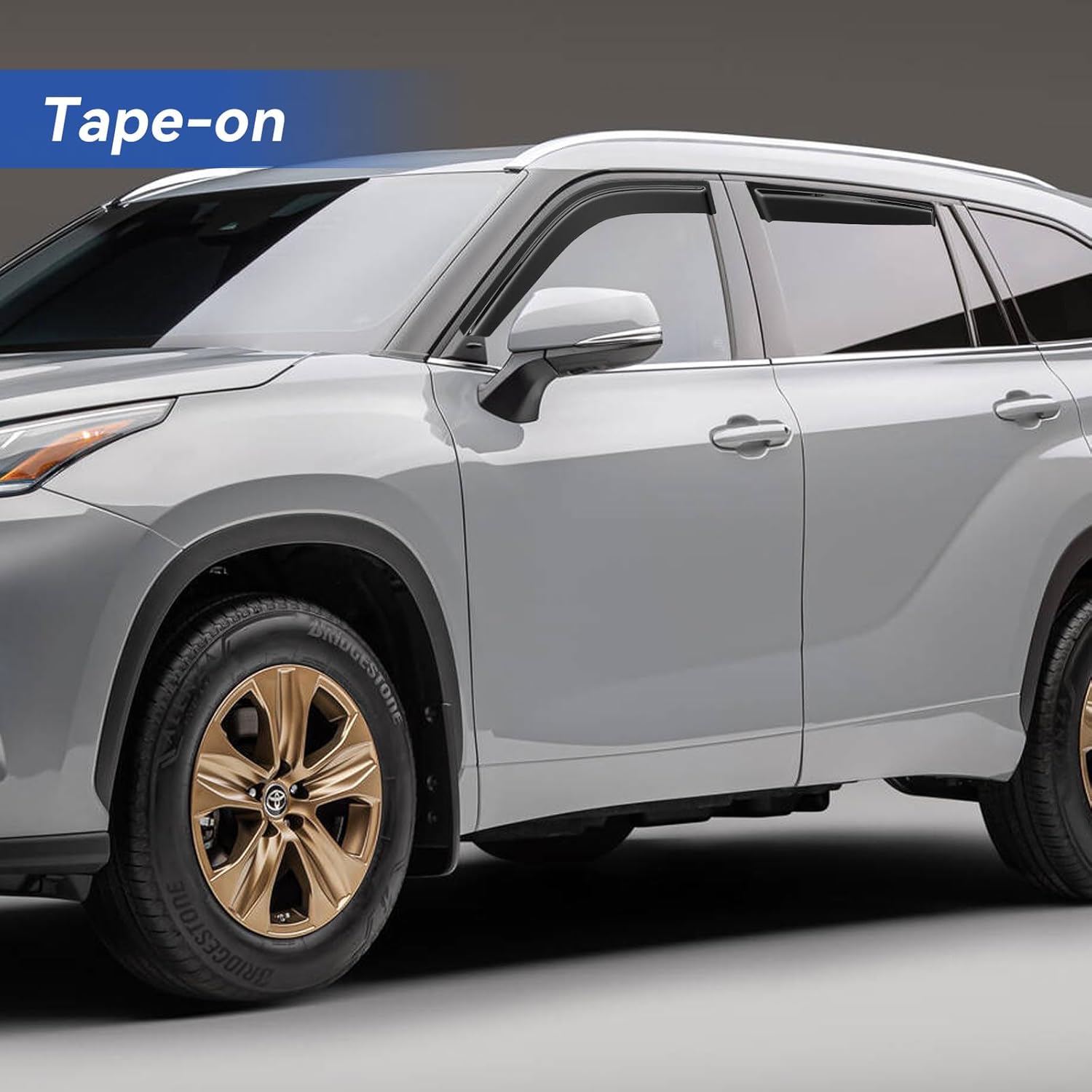Window Visors Rain Guards for 2020-2025 Toyota Highlander, Out-Channel Window Vent Wind Deflectors Visors Shades for 20 21 22 23 24 25 Highlander