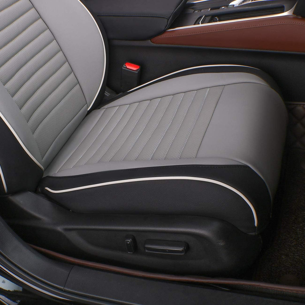 EKR Accord Car Seat Covers for Honda Accord 2023 2024 2025 LX(Rear Row W/Solid Backrest) Leather Car Seat Covers,Waterproof Car Seat Protectors,Trucks Seat Covers Full Set(Black/Gray)