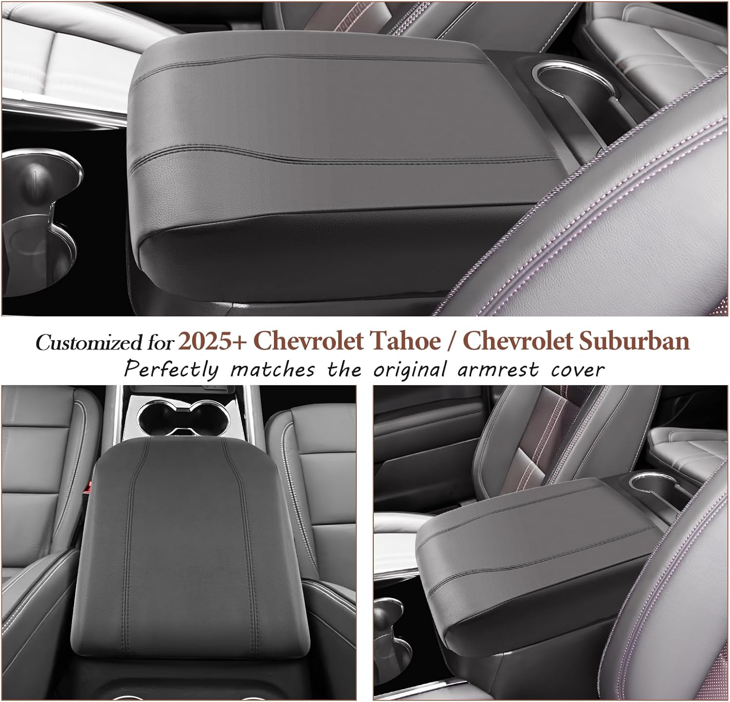 SKTU 2025 Tahoe Center Console Cover for 2025+ Chevrolet Tahoe/Chevrolet Suburban Armrest Cover 2025 Chevy Tahoe/Chevy Suburban Seat Box Cover 2025 Chevy Tahoe Accessories Center Console Cushion