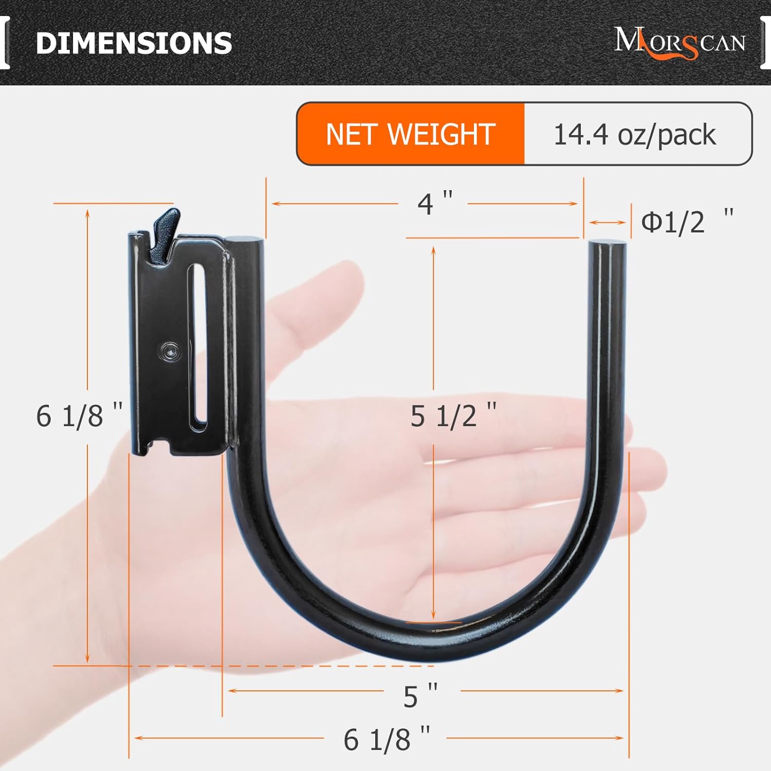 4-Pack 4" E Track J Hooks, Heavy Duty Black Steel Hanger 1,400lbs Break Strength E-Track Tie Down Accessories for Box Truck, Enclosed Trailer, Garage, Vans, Warehouse, Workshop