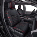 EKR Sienna Seat Covers for 2021-2025 Toyota Sienna XLE,XSE,Limited,Platinum,7 Seats,2nd Row Captain Chairs W/NO Legrest,Leather Seat Covers Full Set,Car Seat Protectors(Black with Red Piping)