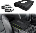 Muslogy Center Console Armrest Cover for Chevy Silverado & GMC Sierra 1500 2500 3500HD 2014-2018 Comfort Armrest Pad Arm Rest Cushion Vegan Leather Protector 1-Inch Extra Thick(Jump Seat ONLY)