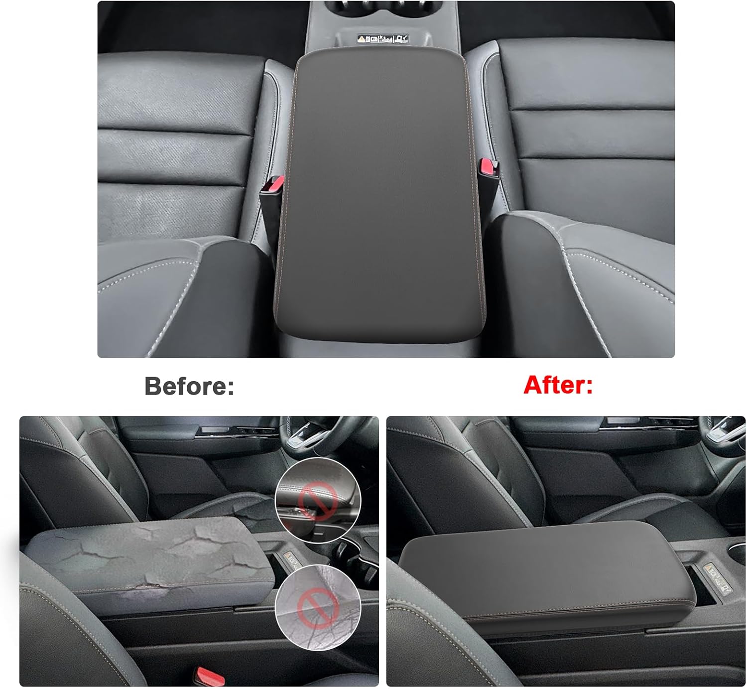 SXCY for 2024 2025 Honda Prologue Armrest Cover [Thin Cover] 2024 2025 Prologue Center Console Cover for 2024 2025 Honda Prologue Console Cover 2024 2025 Prologue Accessory (Brown)