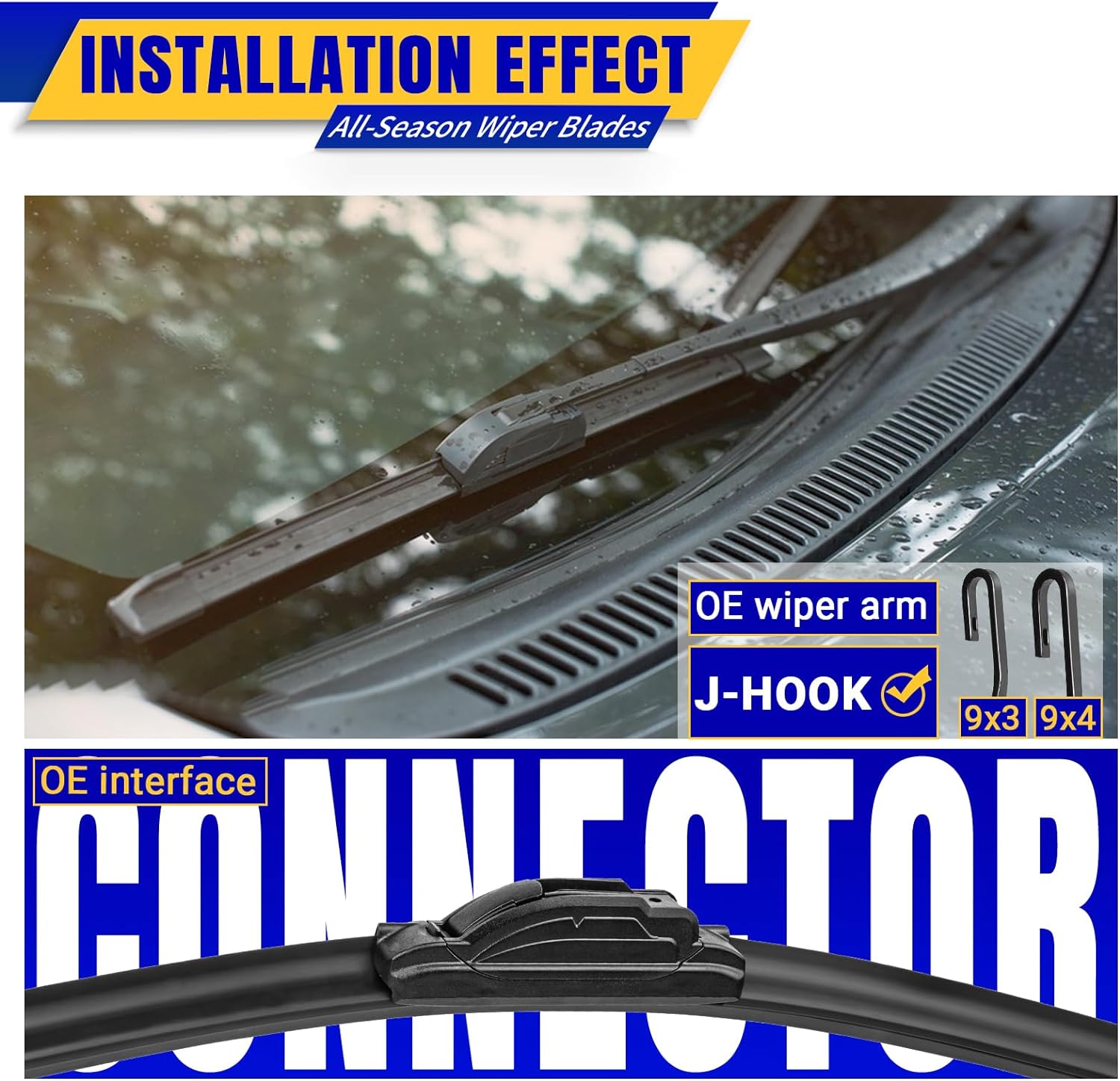 3 wipers Replacement for 2012-2019 Toyota Prius C, Windshield Wiper Blades Original Equipment Replacement - 28"/14"/8" (Set of 3) U/J HOOK