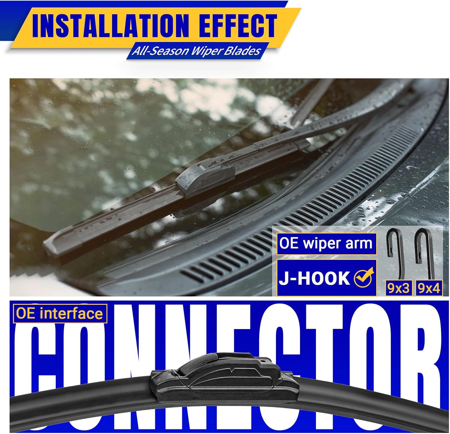 3 wipers Replacement for 2012-2016 Honda CRV CR-V, Windshield Wiper Blades Original Equipment Replacement - 26"/16"/13" (Set of 3) U/J HOOK