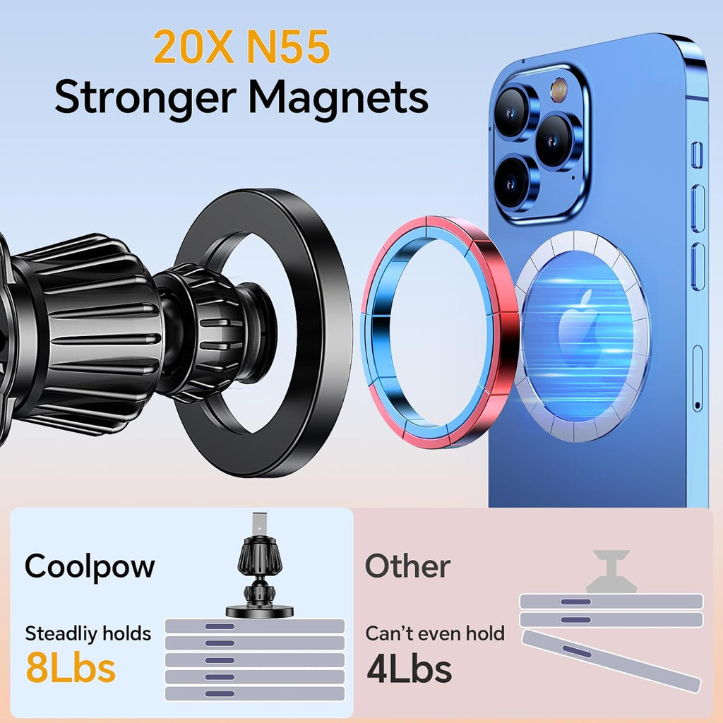 for MagSafe Car Mount【 Windshield + Vent + Dash 】 Magnetic Phone Holder for Car Phone Holder Mount Cell Phone Holders for Your Car Truck Suction Car Phone Mount for iPhone 16 Pro Max 15 14 13 12 Plus