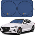 EcoNour Car Windshield Sun Shade | Premium 300T Polyester Automotive Heat Shield | Sunshade for Car Windshield, Front Window Sun Shade, UV Glare Protection | Fits Sedans, Mini SUVs, Hatchbacks (64x32)