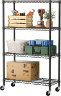 SINGAYE 4 Garage Heavy Duty Shelving Unit Kitchen Pantry Close Home Organizers and Storage Bathroom Shelf Laundry Room Organization Industrial Book Metal Wire Adjustable Shelves