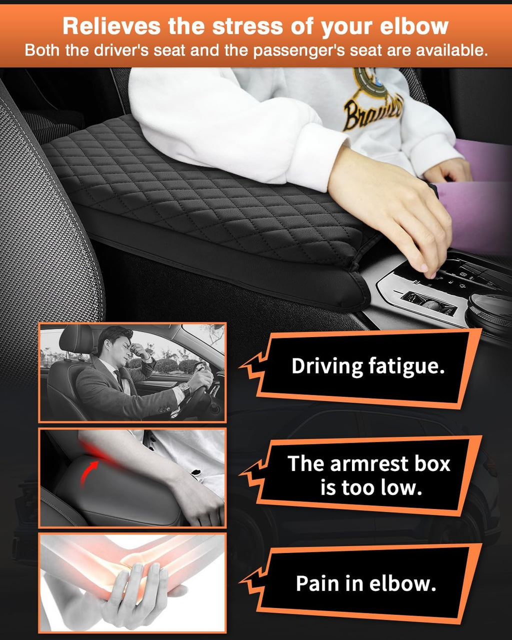 Shademax Custom for 2026 2025 BMW X3 Center Console Cover Armrest Cover for BMW X3 Arm Rest Cushion Pad Leather Middle Console Cover Armrest Seat Box Protector BMW X3 Accessories Anti-Scratch Black