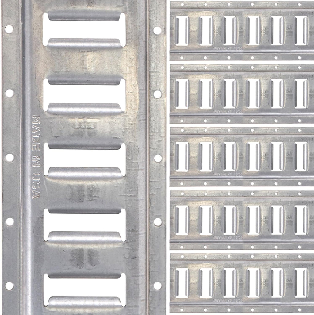 US Cargo Control E Track, Made in USA, 12 Gauge Steel 5 FT Galvanized E Track Rail (6 Pack) Horizontal ETrack Rails for Trailers, Garages, Cargo Vans, 6,000 Pounds Break Strength Per E-Track Slot