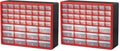 Akro-Mils 44-Drawer Plastic Drawer Storage Cabinet for Garage Organization, Bead Organizer, Building Bricks Storage, Teacher Toolbox, Makeup Organizer, 20-Inch W x 6-Inch D x 16-Inch H, 10144 Red