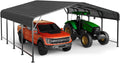 20x20 FT Metal Carport, Enhanced Base and Steel Roof for All-Weather Use, Outdoor Heavy Duty Garage Galvanized Car Shelter for Bass Boats, Full-Sized Pickup Trucks, and Tractors