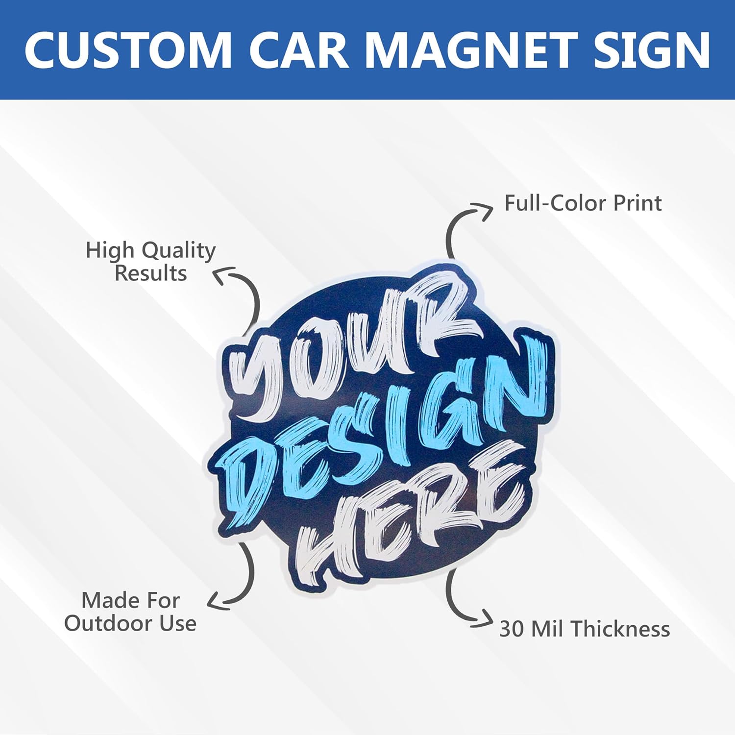 Custom Car Magnet Signs For Businesses - Personalized Car Magnets for Advertising and Vehicle Promotion - Advertising Magnets For Cars Door - Professionally Printed - Choose Your Text & Logo