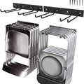 Garage Tool Organizer Wall Mount, 2Pack Folding Chair Storage Rack, Heavy Duty Garden Tool Holder for Hanging Shovel Rake Broom Ladder