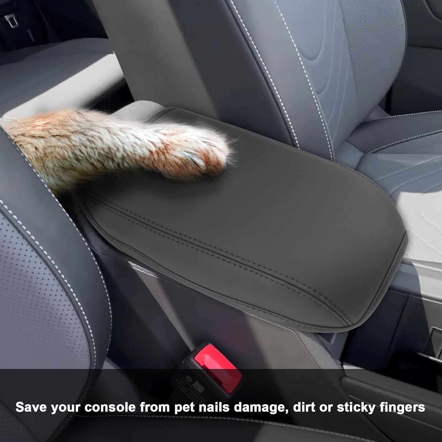 SXCY for 2025 VW Tiguan Armrest Cover for 2025 Volkswagen Tiguan Accessories 2025 Tiguan Center Console Cover 2025 Tiguan Middle Console Cover (Thin Cover with Black Line)