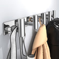 Wall Mounted Coat Rack-5 Hooks, Heavy Duty Stainless Steel Hook Rail for Towel Coat Hat Purse Bag Jacket, Towel Hooks for Entryway Bathroom Kitchen (Glossy 5 Hooks - 1 Pack)