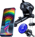 HTU for MagSafe Car Phone Mount Magnetic Phone Holder for Windshield Vent Dashboard Magnetic Suction Phone Mount for iPhone 16/15/14/13/12 & Android (Navy Blue)
